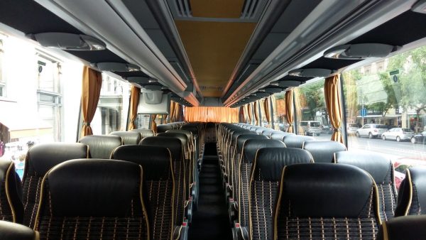 57fős Mercedes Travego autóbusz belülről